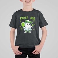 Halloween Pickleball T Shirt For Kid Pickle Boo Cute Ghost - Wonder Print Shop