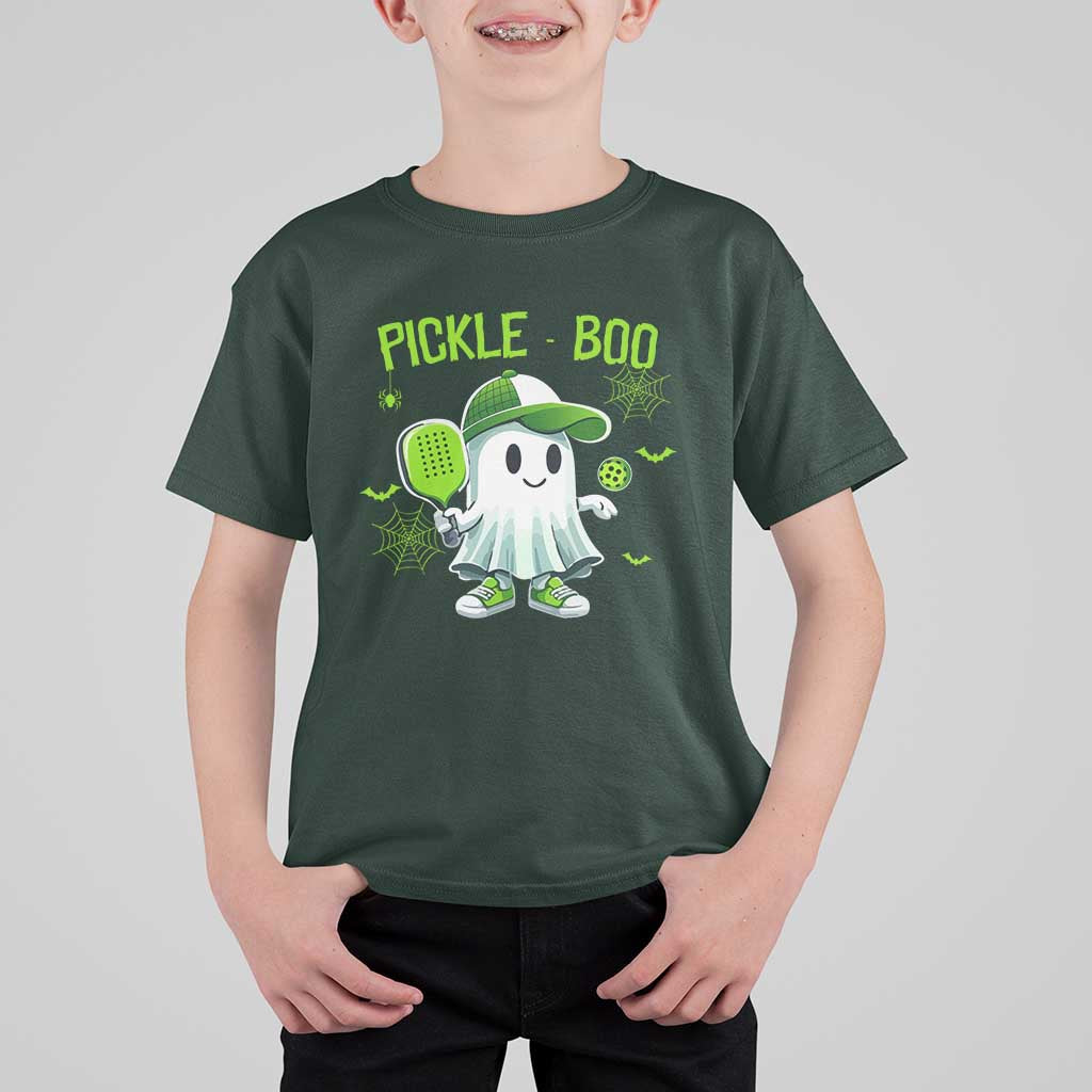 Halloween Pickleball T Shirt For Kid Pickle Boo Cute Ghost - Wonder Print Shop