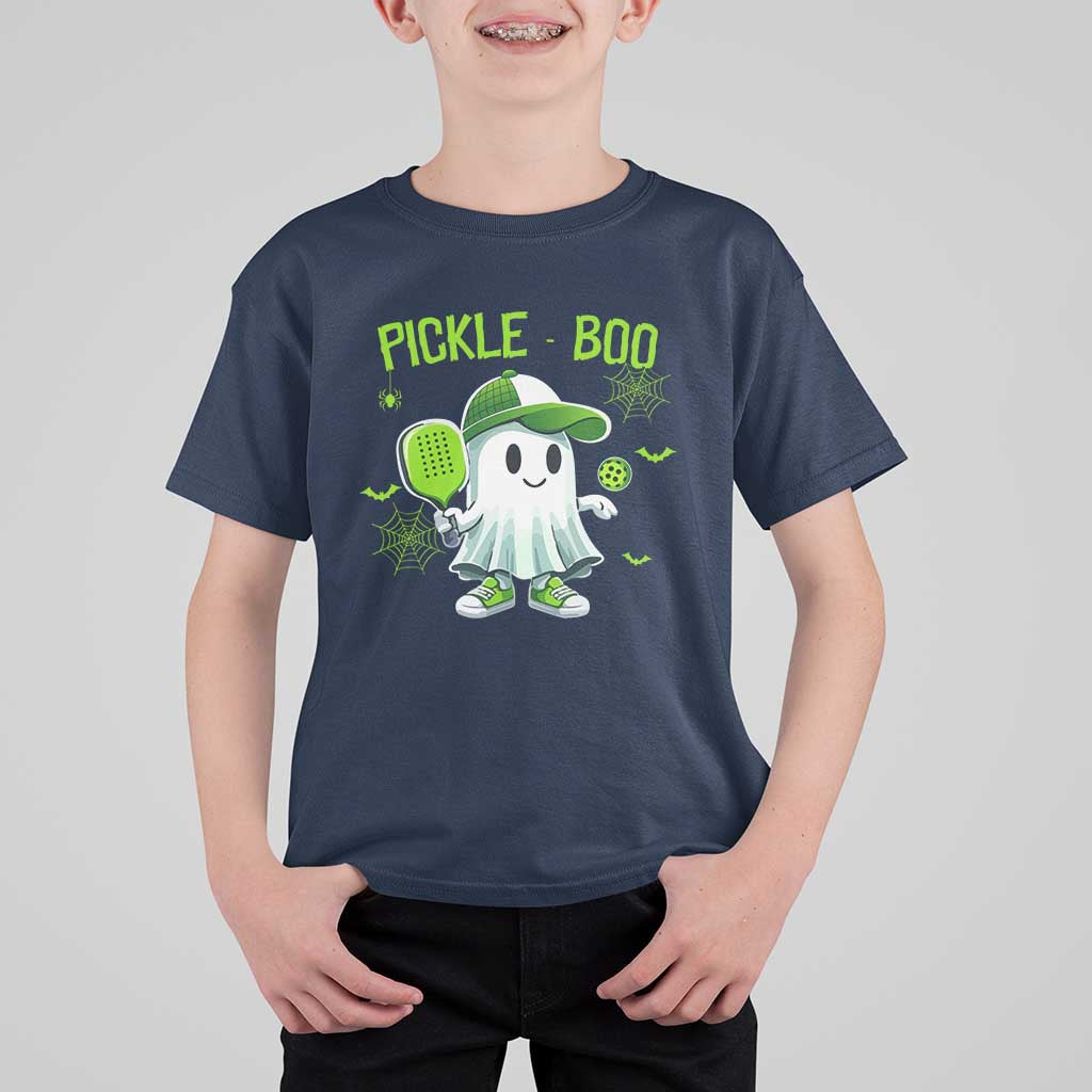 Halloween Pickleball T Shirt For Kid Pickle Boo Cute Ghost - Wonder Print Shop