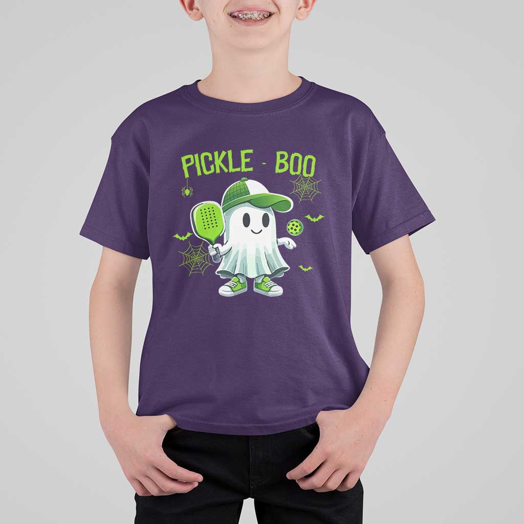 Halloween Pickleball T Shirt For Kid Pickle Boo Cute Ghost - Wonder Print Shop