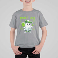 Halloween Pickleball T Shirt For Kid Pickle Boo Cute Ghost - Wonder Print Shop