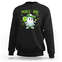 Halloween Pickleball Sweatshirt Pickle Boo Cute Ghost - Wonder Print Shop