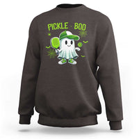 Halloween Pickleball Sweatshirt Pickle Boo Cute Ghost - Wonder Print Shop