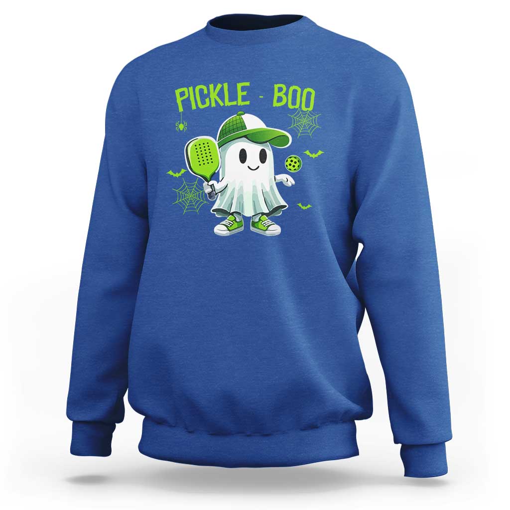 Halloween Pickleball Sweatshirt Pickle Boo Cute Ghost - Wonder Print Shop