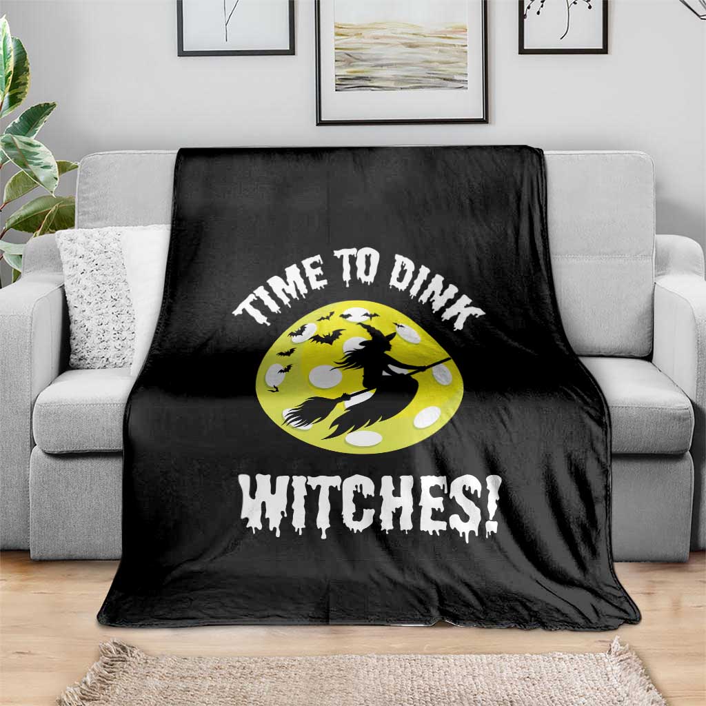 Halloween Pickleball Throw Blanket Time To Dink Witches - Wonder Print Shop