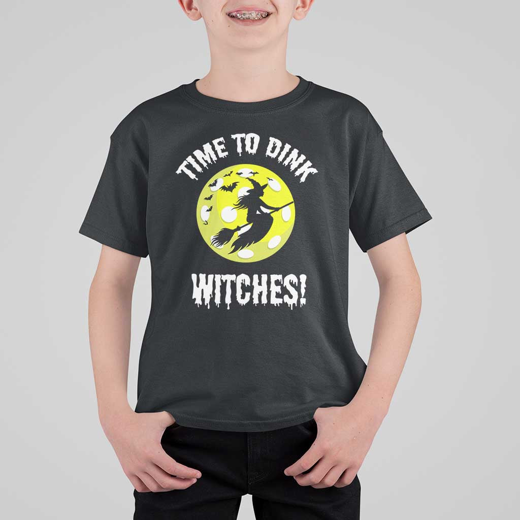 Halloween Pickleball T Shirt For Kid Time To Dink Witches - Wonder Print Shop