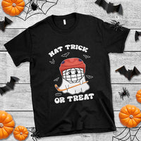 Halloween Hockey T Shirt Hat Trick Or Treat Ghost Player - Wonder Print Shop