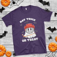 Halloween Hockey T Shirt Hat Trick Or Treat Ghost Player - Wonder Print Shop