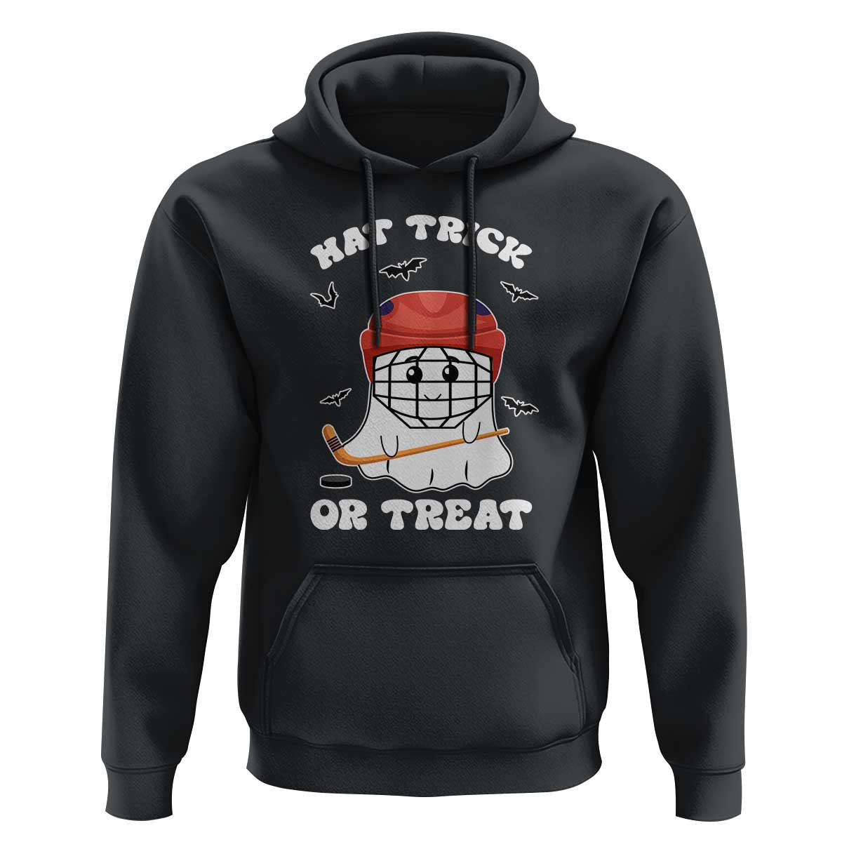 Halloween Hockey Hoodie Hat Trick Or Treat Ghost Player