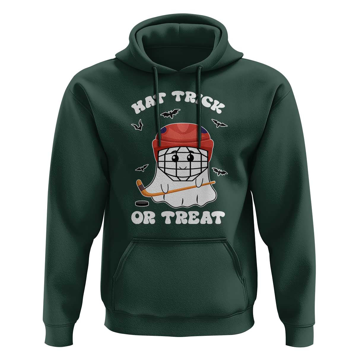 Halloween Hockey Hoodie Hat Trick Or Treat Ghost Player