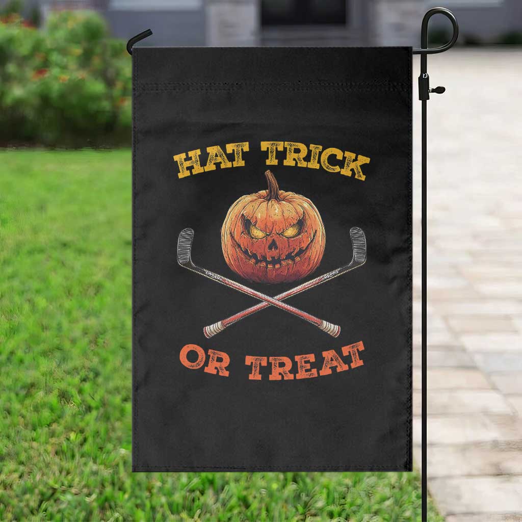 Halloween Hockey Garden Flag Hat Trick Or Treat Pumpkin Player - Wonder Print Shop