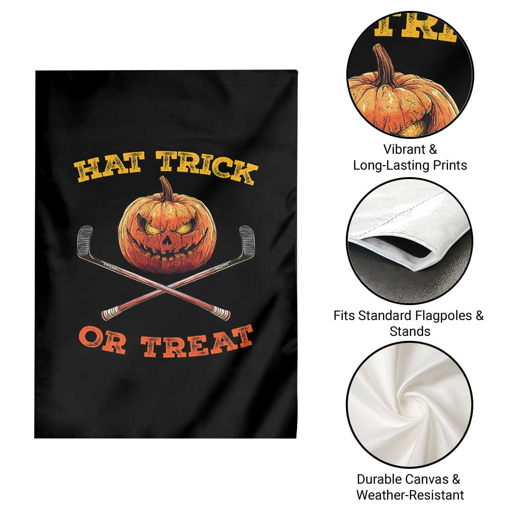 Halloween Hockey Garden Flag Hat Trick Or Treat Pumpkin Player - Wonder Print Shop