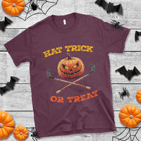 Halloween Hockey T Shirt Hat Trick Or Treat Pumpkin Player - Wonder Print Shop