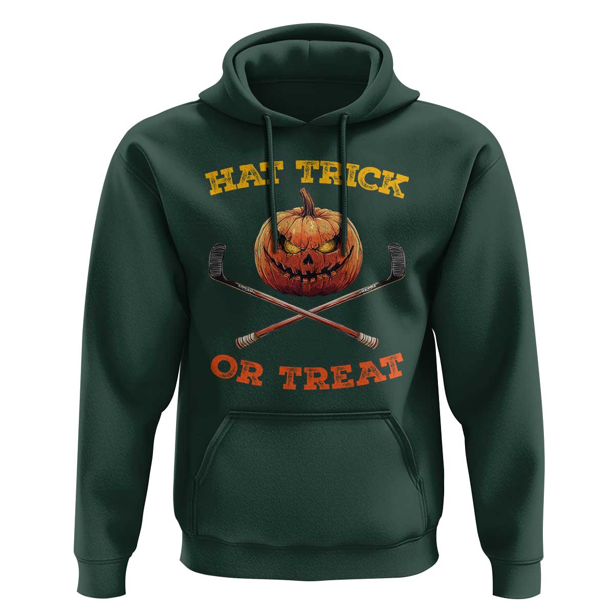 Halloween Hockey Hoodie Hat Trick Or Treat Pumpkin Player