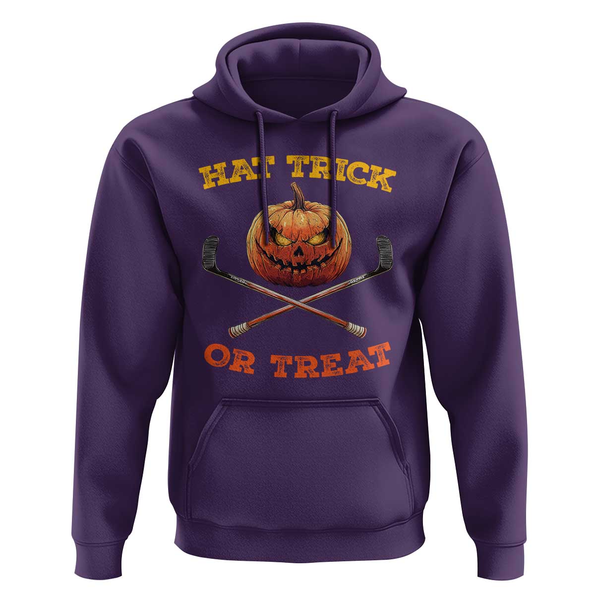 Halloween Hockey Hoodie Hat Trick Or Treat Pumpkin Player