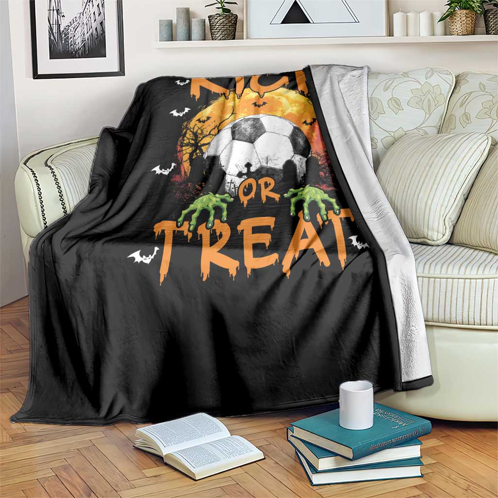 Halloween Soccer Throw Blanket Kick Or Treat Spooky Season - Wonder Print Shop