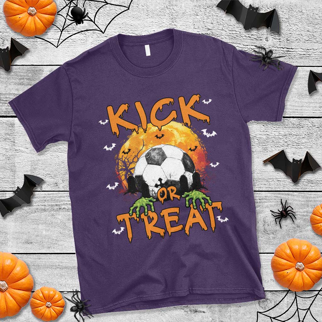 Halloween Soccer T Shirt Kick Or Treat Spooky Season - Wonder Print Shop