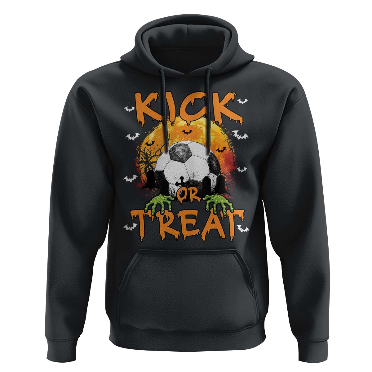 Halloween Soccer Hoodie Kick Or Treat Spooky Season