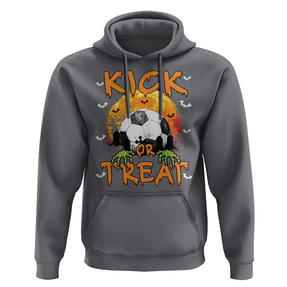 Halloween Soccer Hoodie Kick Or Treat Spooky Season