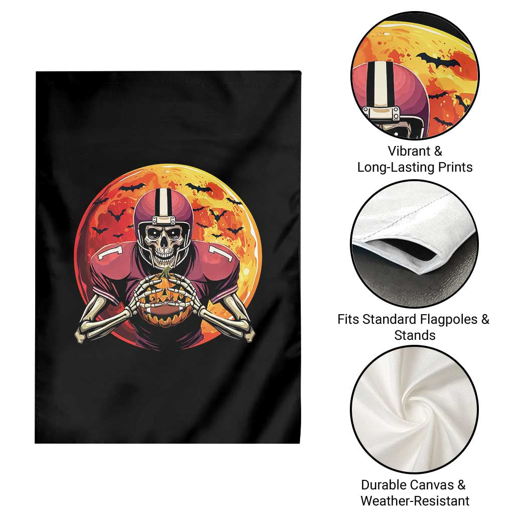 Halloween Football Garden Flag Spooky Skeleton Player - Wonder Print Shop