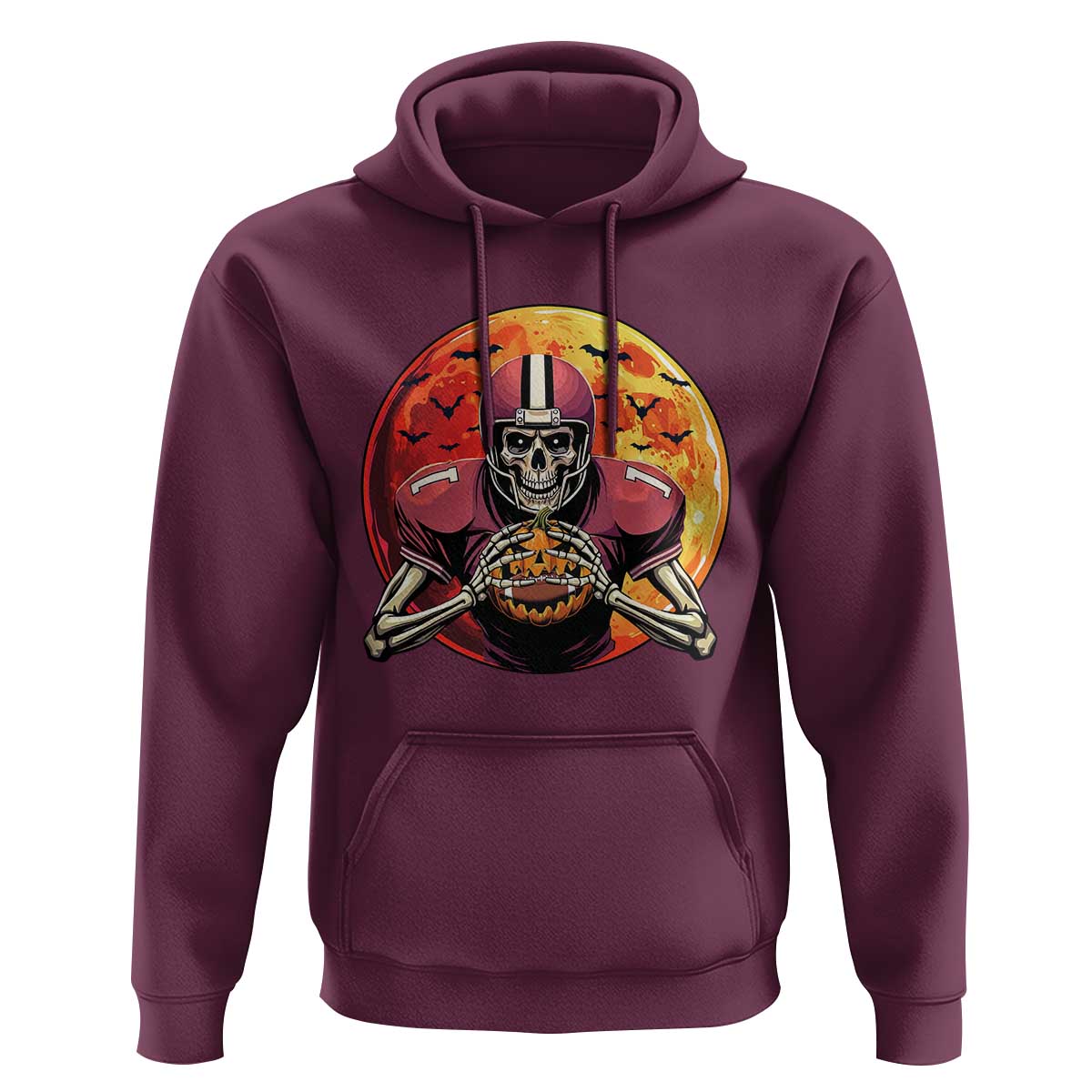 Halloween Football Hoodie Spooky Skeleton Player