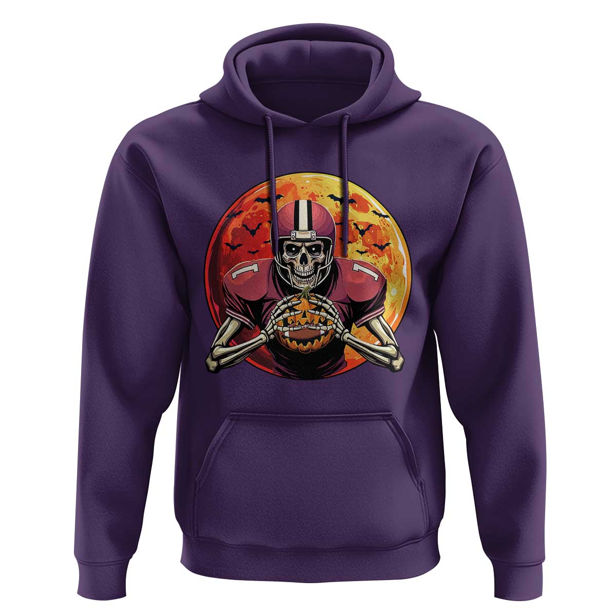 Halloween Football Hoodie Spooky Skeleton Player