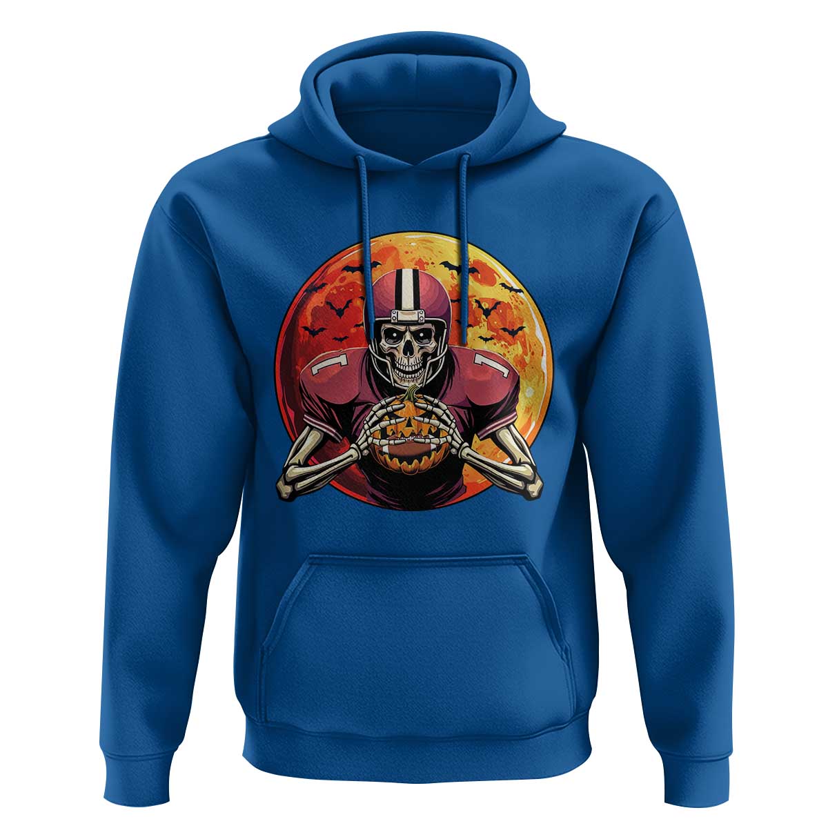 Halloween Football Hoodie Spooky Skeleton Player