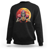 Halloween Football Sweatshirt Spooky Skeleton Player - Wonder Print Shop
