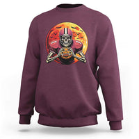 Halloween Football Sweatshirt Spooky Skeleton Player - Wonder Print Shop