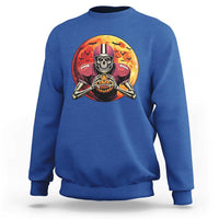Halloween Football Sweatshirt Spooky Skeleton Player - Wonder Print Shop