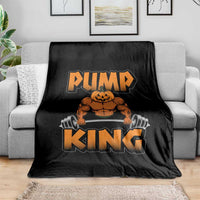 Funny Halloween Gymer Throw Blanket Pump King Gym Workout Pumpkin - Wonder Print Shop