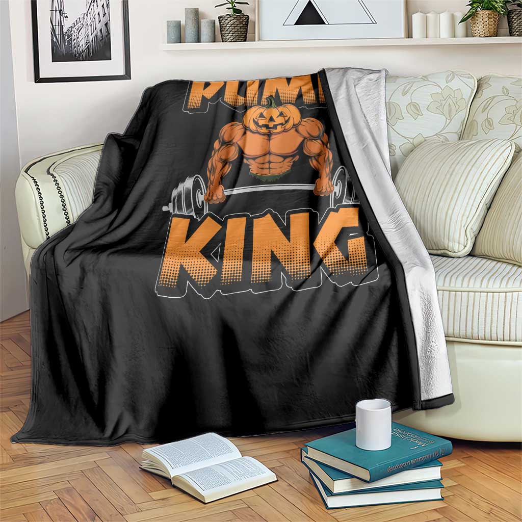 Funny Halloween Gymer Throw Blanket Pump King Gym Workout Pumpkin - Wonder Print Shop