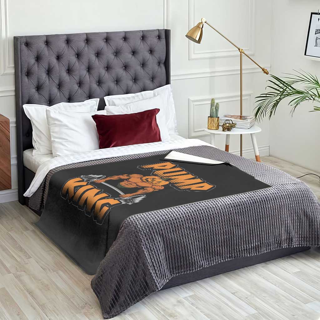 Funny Halloween Gymer Throw Blanket Pump King Gym Workout Pumpkin - Wonder Print Shop