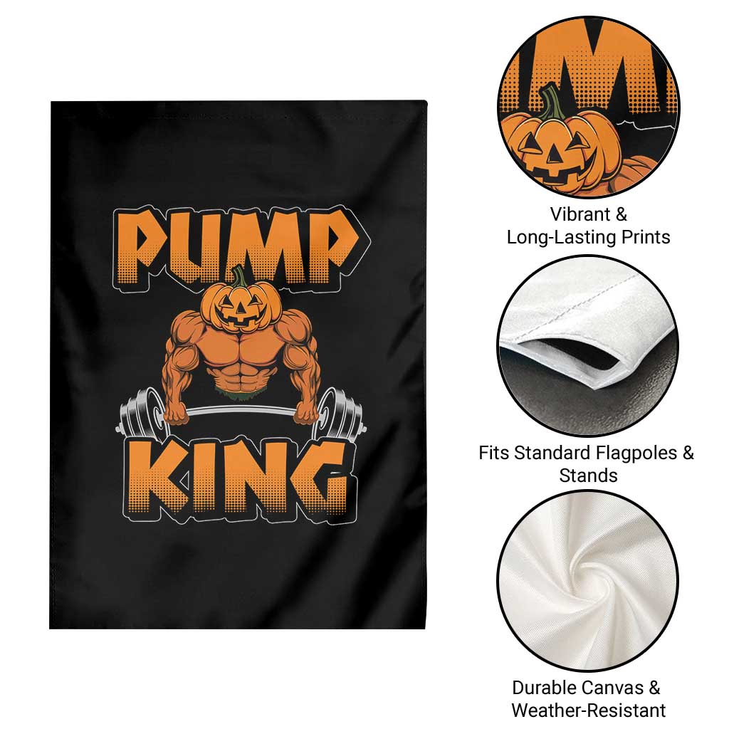 Funny Halloween Gymer Garden Flag Pump King Gym Workout Pumpkin - Wonder Print Shop