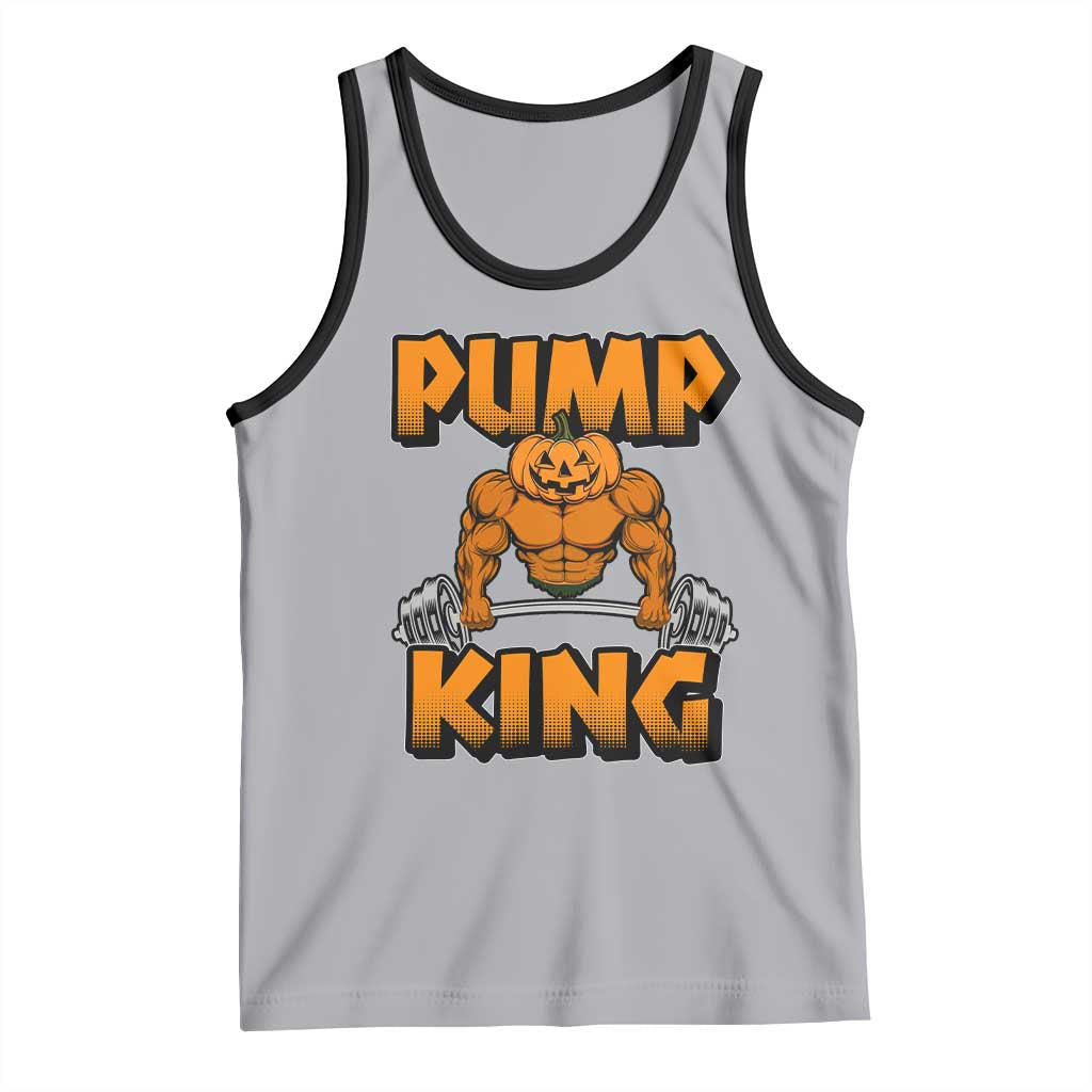 Funny Halloween Gymer Tank Top Pump King Gym Workout Pumpkin