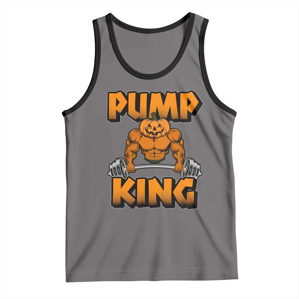 Funny Halloween Gymer Tank Top Pump King Gym Workout Pumpkin