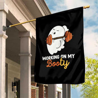 Halloween Gymer Garden Flag Working On My Booty Funny Ghost - Wonder Print Shop