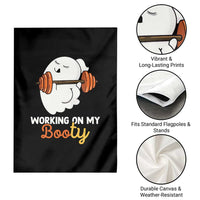 Halloween Gymer Garden Flag Working On My Booty Funny Ghost - Wonder Print Shop