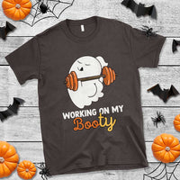 Halloween Gymer T Shirt Working On My Booty Funny Ghost - Wonder Print Shop