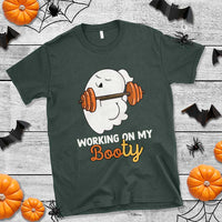 Halloween Gymer T Shirt Working On My Booty Funny Ghost - Wonder Print Shop