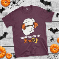 Halloween Gymer T Shirt Working On My Booty Funny Ghost - Wonder Print Shop