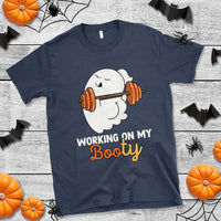 Halloween Gymer T Shirt Working On My Booty Funny Ghost - Wonder Print Shop