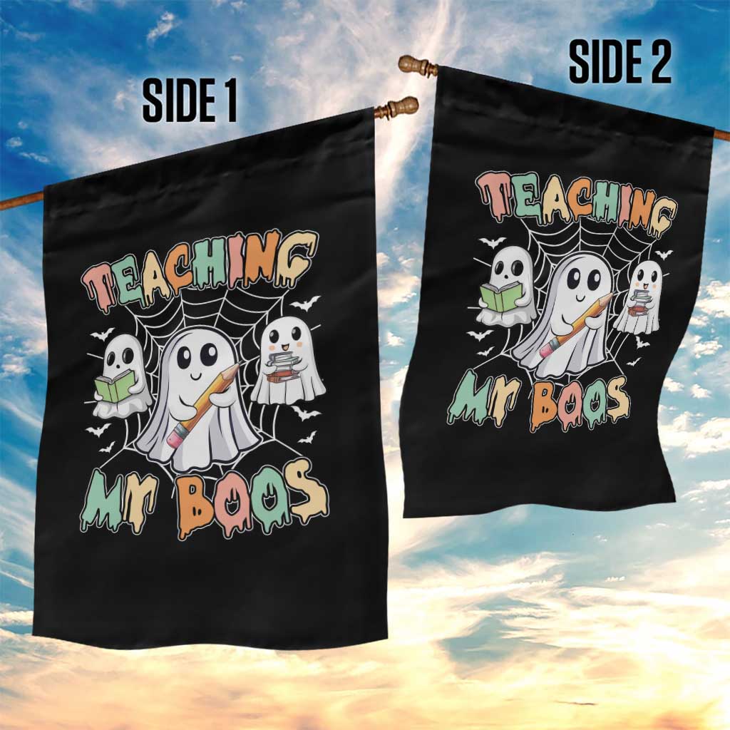 Teacher Halloween Garden Flag Teaching My Boos Cute Ghost - Wonder Print Shop