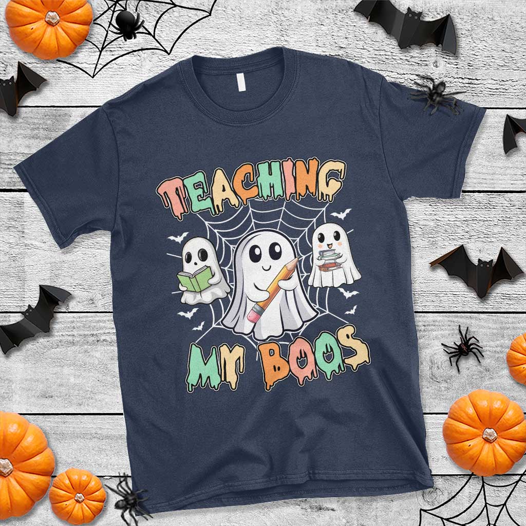 Teacher Halloween T Shirt Teaching My Boos Cute Ghost - Wonder Print Shop