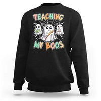 Teacher Halloween Sweatshirt Teaching My Boos Cute Ghost - Wonder Print Shop
