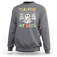 Teacher Halloween Sweatshirt Teaching My Boos Cute Ghost - Wonder Print Shop