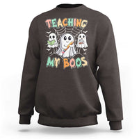 Teacher Halloween Sweatshirt Teaching My Boos Cute Ghost - Wonder Print Shop