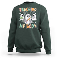 Teacher Halloween Sweatshirt Teaching My Boos Cute Ghost - Wonder Print Shop