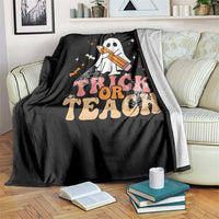 Teacher Halloween Throw Blanket Trick Or Teach Ghost - Wonder Print Shop