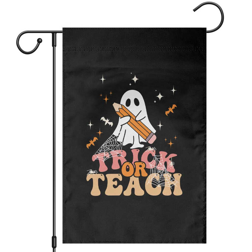 Teacher Halloween Garden Flag Trick Or Teach Ghost - Wonder Print Shop
